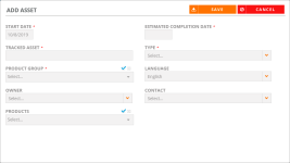 Add Asset dialog